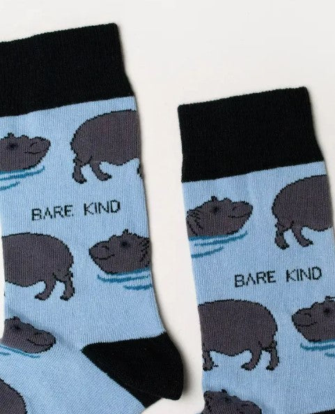 Bare Kind Bamboo Socks - Save the Hippos