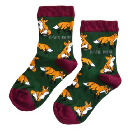 Bare Kind Bamboo Children's Socks - Save the Foxes