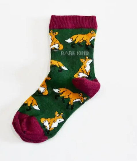 Bare Kind Bamboo Children's Socks - Save the Foxes