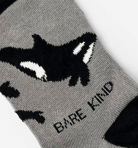 Bare Kind Bamboo Children's Socks - Save the Orcas