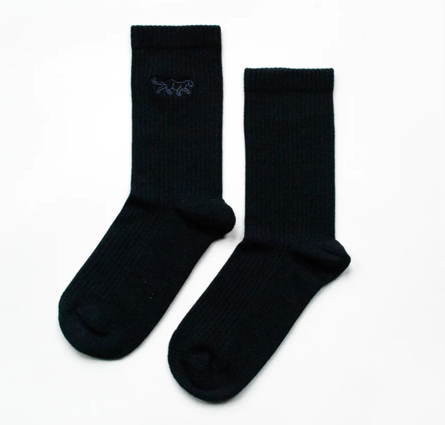 Ribbed Black Panther Socks - Bare Kind Bamboo Socks - Save the Black Panthers