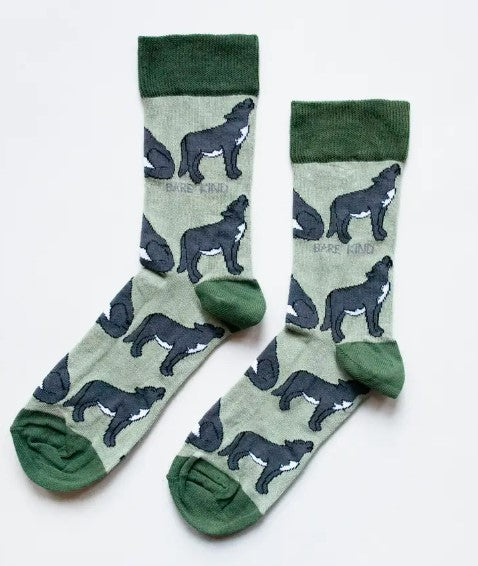 Bare Kind Bamboo Socks - Save the Wolves