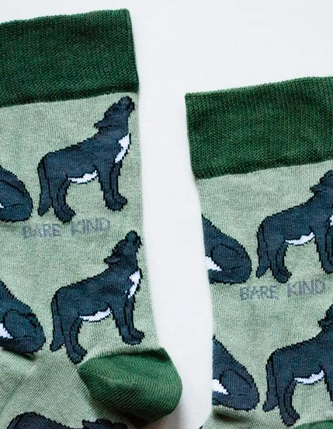 Bare Kind Bamboo Socks - Save the Wolves