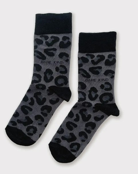 Bare Kind Bamboo Socks - Black Panther Print Socks
