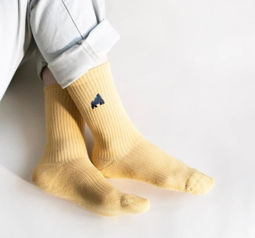 Ribbed Gorilla Socks - Bare Kind Bamboo Socks - Save the Gorilla