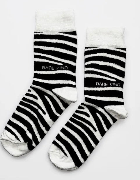 Bare Kind Bamboo Socks - Zebra Print Socks