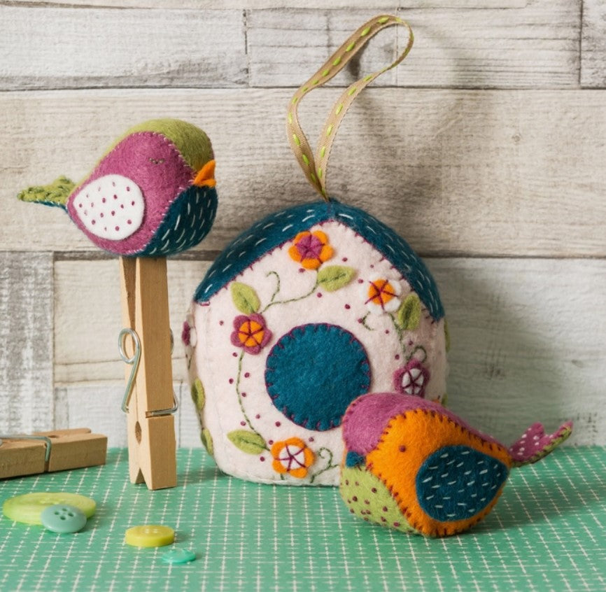 A Birdhouse and Two Birds Felt Craft Kit - Corinne Lapierre