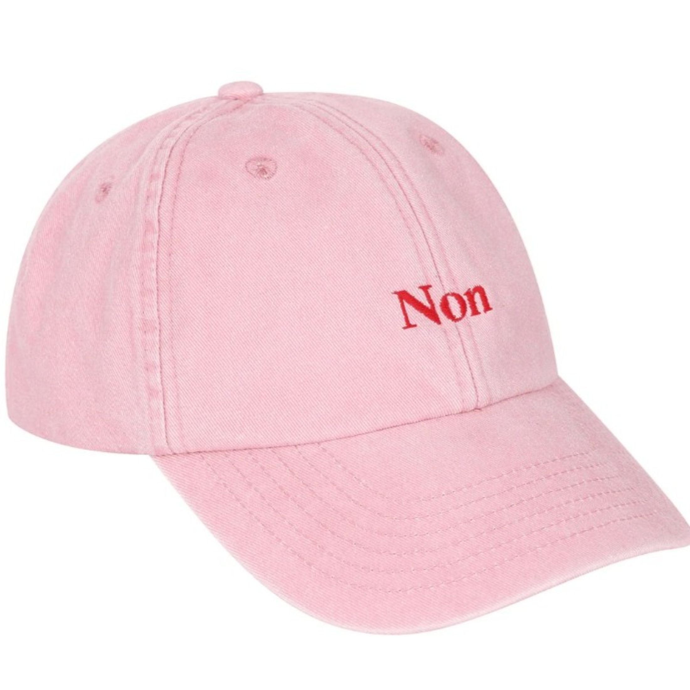 A photo of the Black & Beech 'Non' Baseball Cap in pink on a white background
