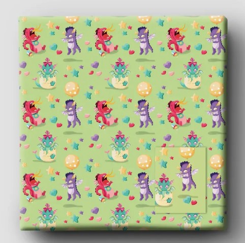 Baby Dragons Wrapping Paper - Sustainable & Eco-Friendly