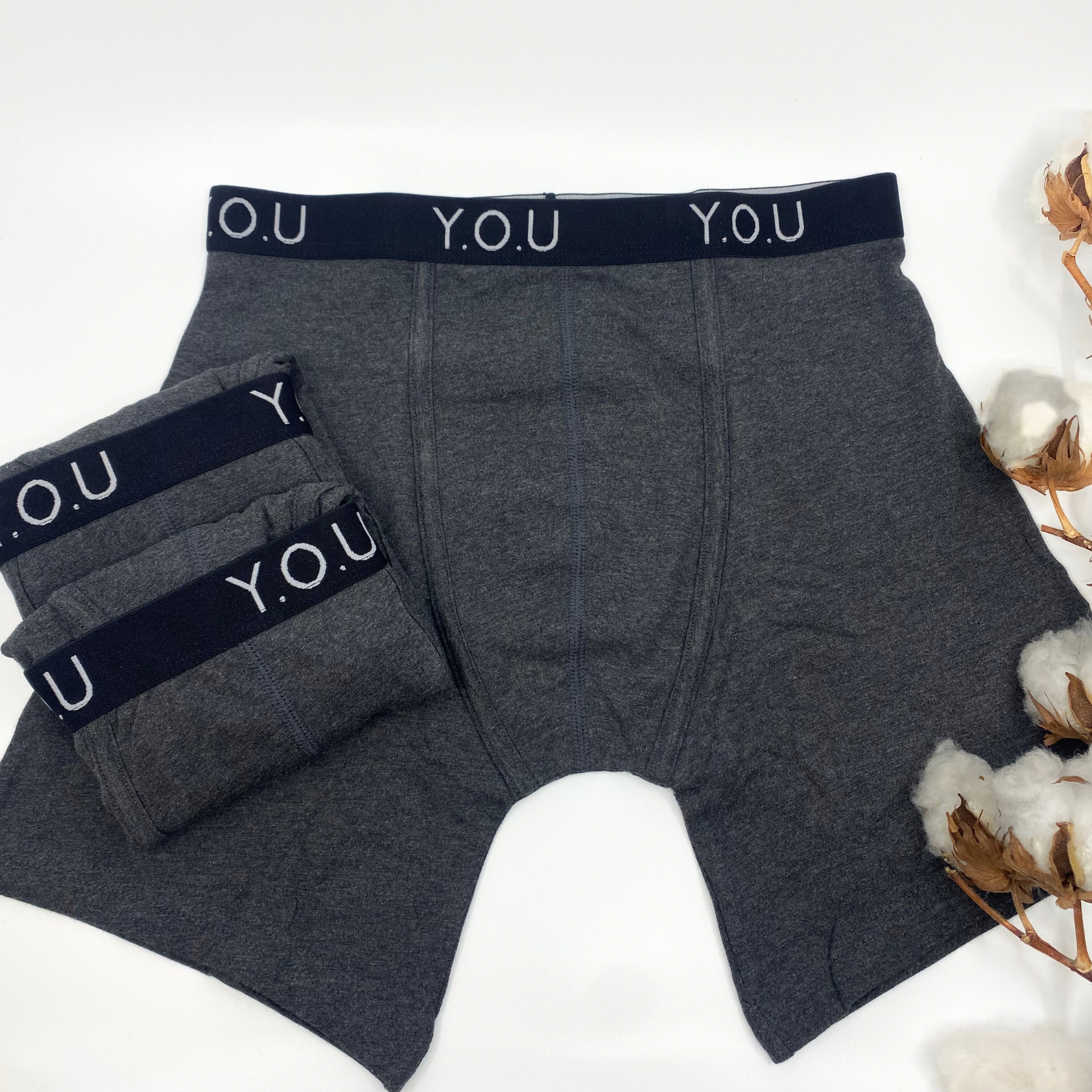 Men's organic cotton longer-leg trunks pack of 3