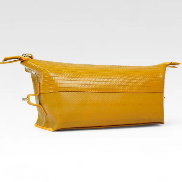 Elvis and Kresse medium yellow washbag on a white background
