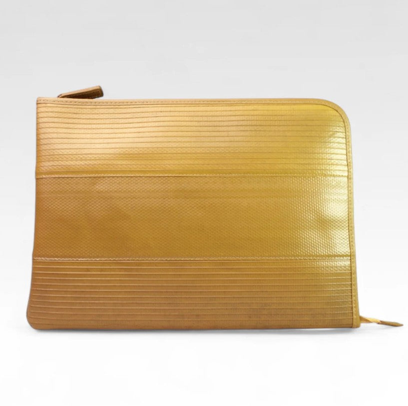 The Elvis and Kresse yellow laptop case on a white background, front view