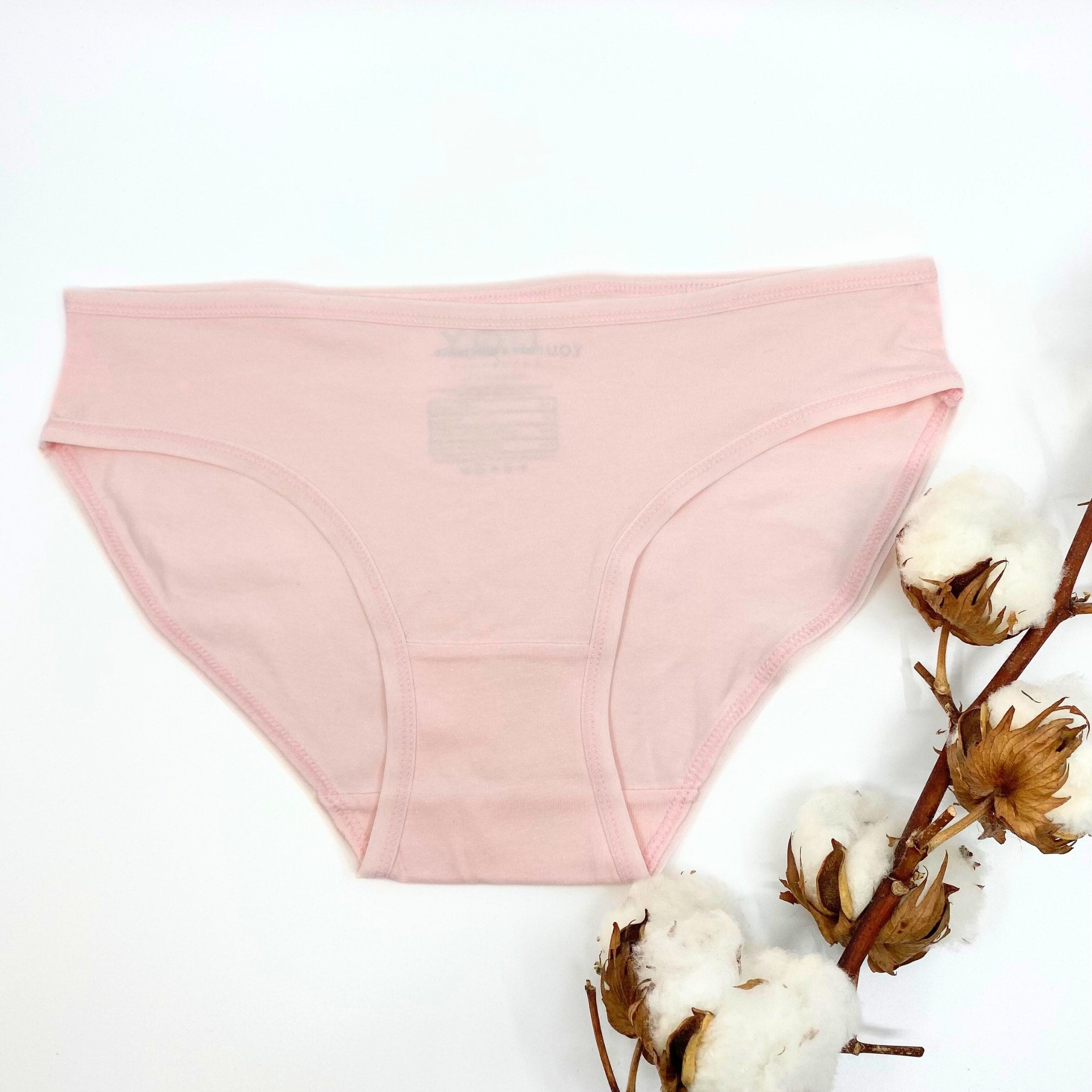 Girls organic cotton pink bikini knickers- You Underwear