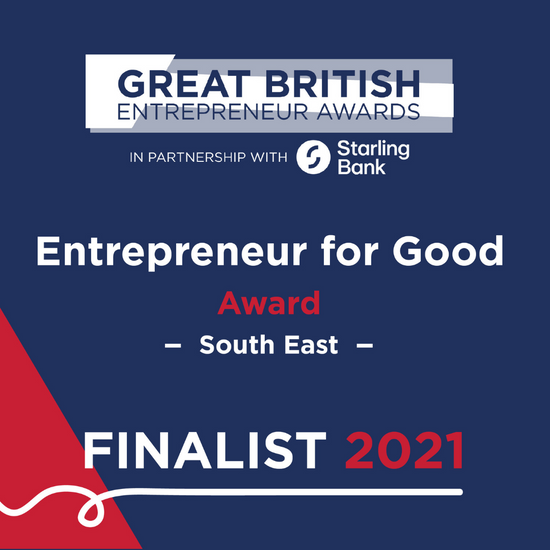 The Great British Entrepreneur awards entrepreneur for good south east finalist logo