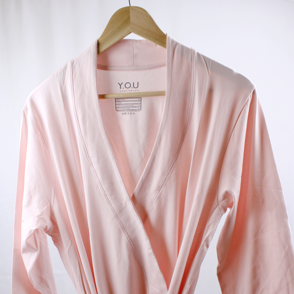 Robe - organic cotton unisex robe - light pink
