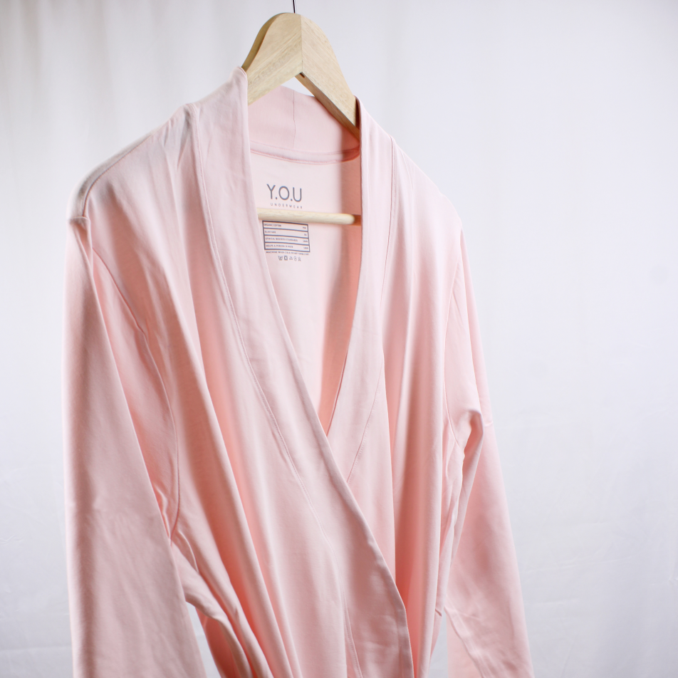 Robe - organic cotton unisex robe - light pink