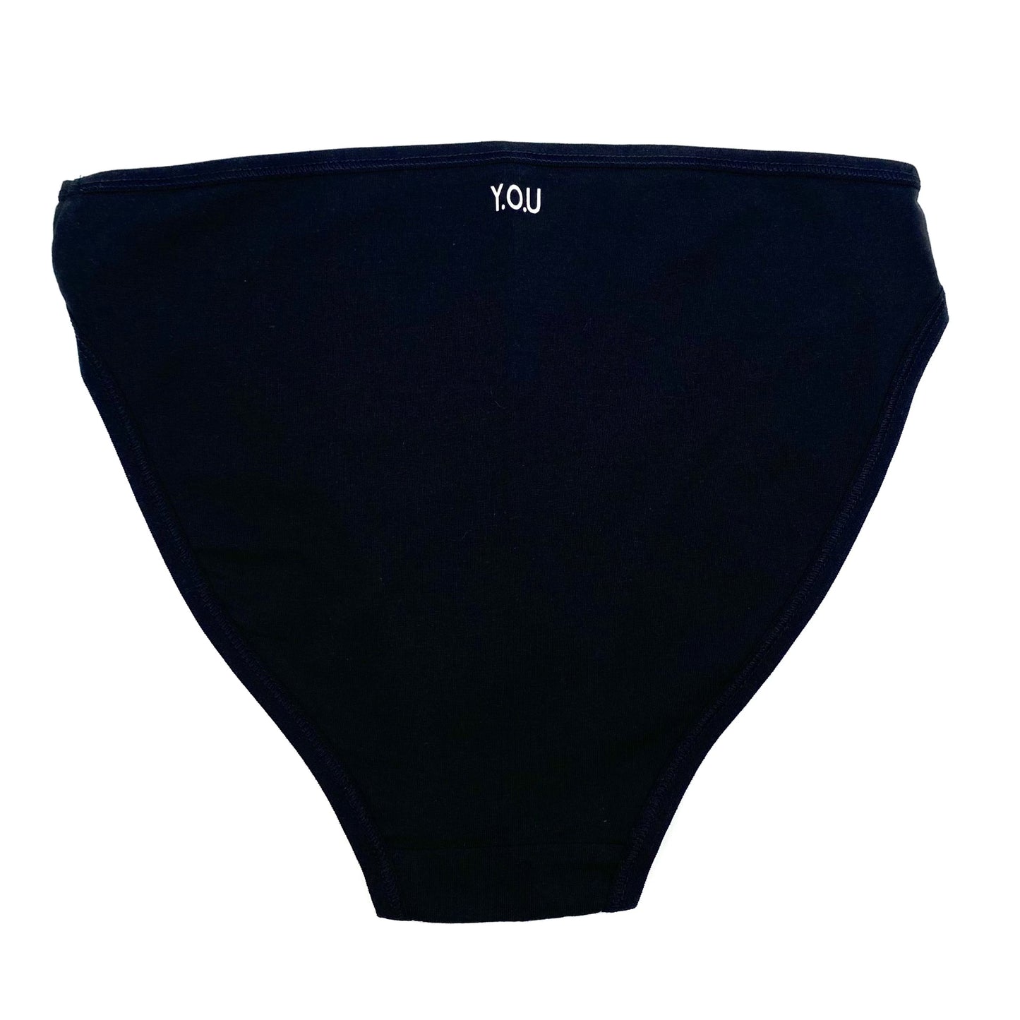 Women's organic cotton midrise bikini bottoms in black Y.O.U underwear