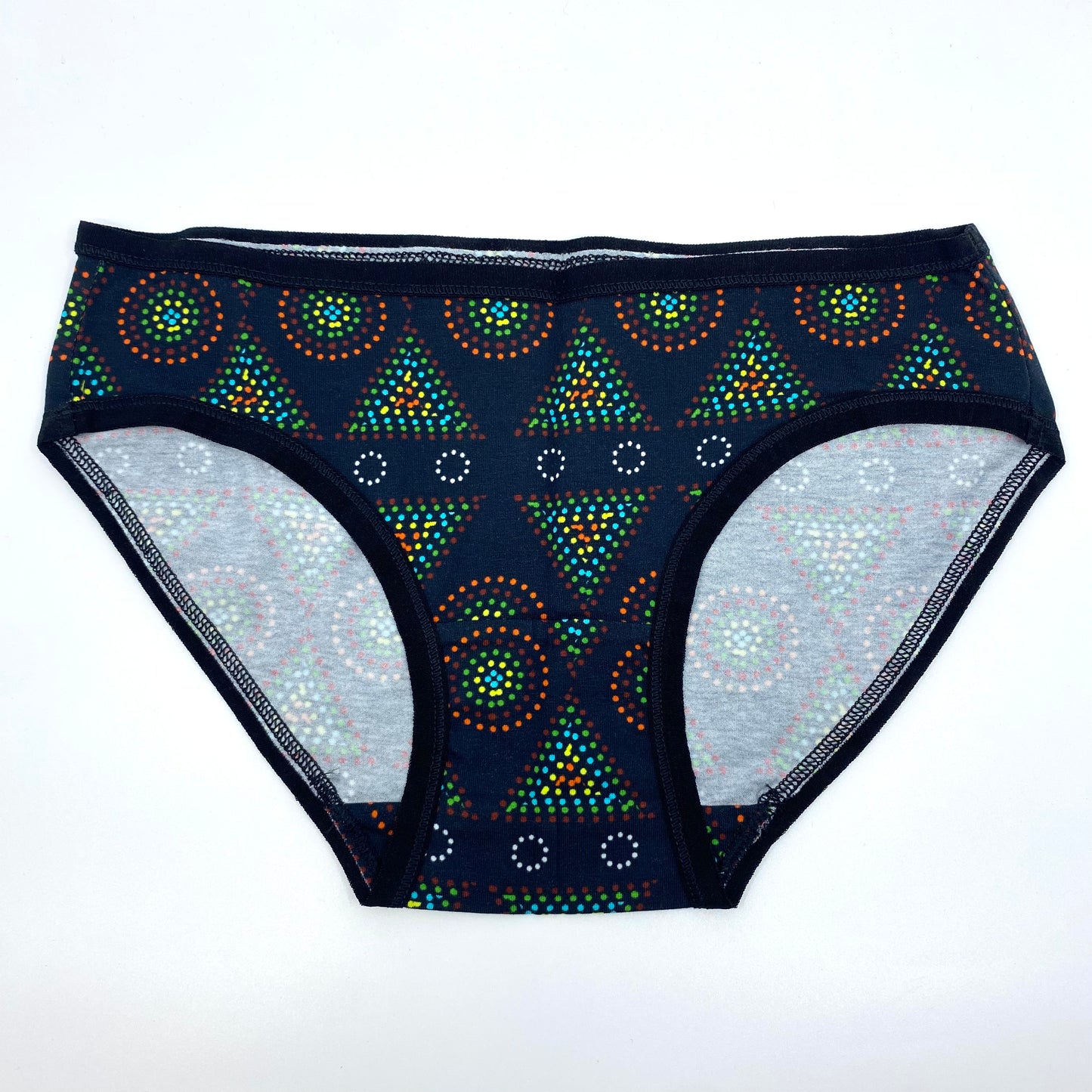 Women's organic cotton low-rise bikini bottoms - Black Mara design