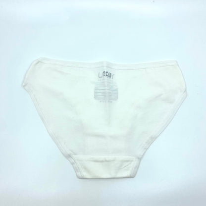Women’s organic cotton low-rise bikini bottoms in white