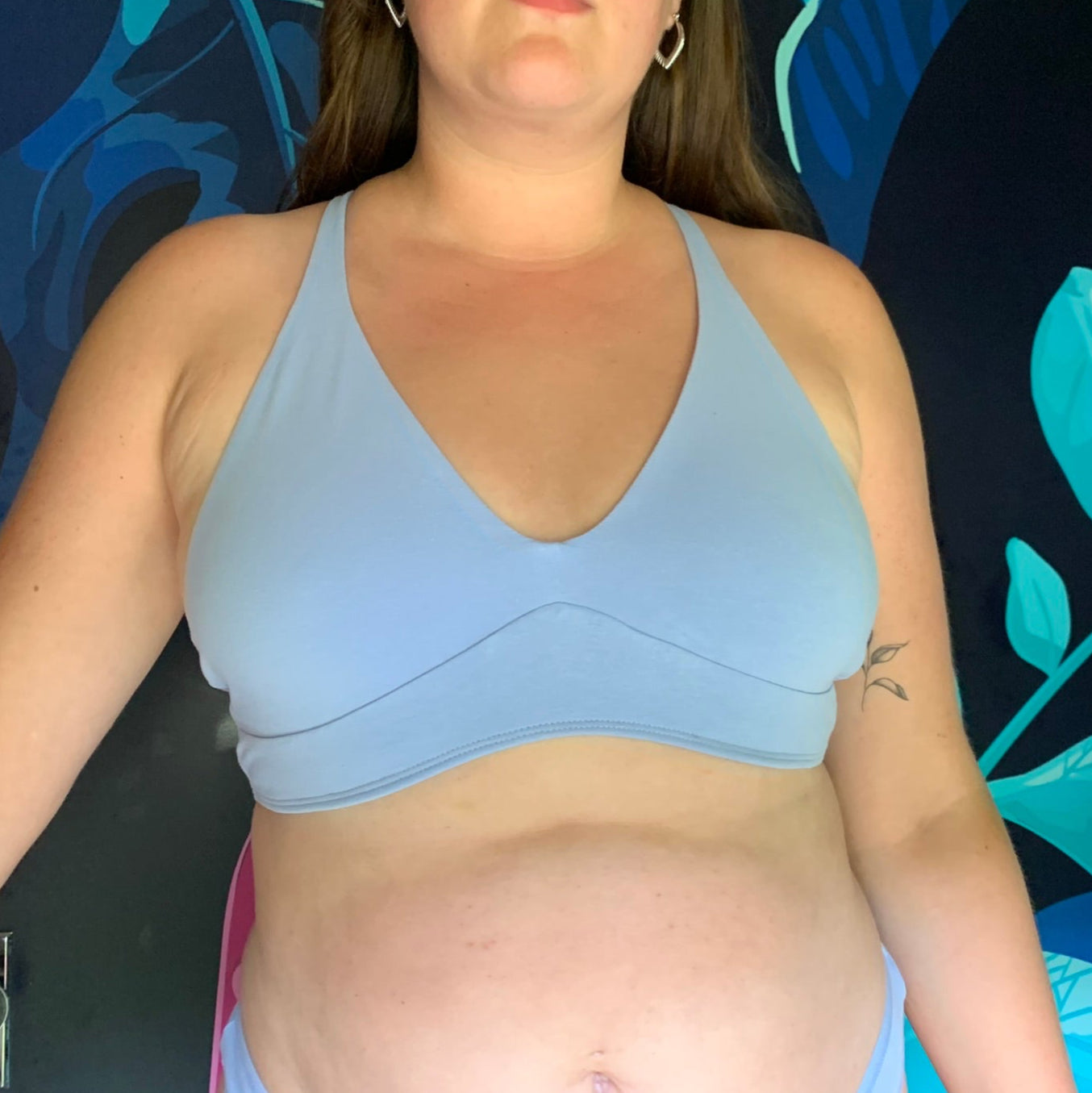 Women's organic cotton bralette in light blue