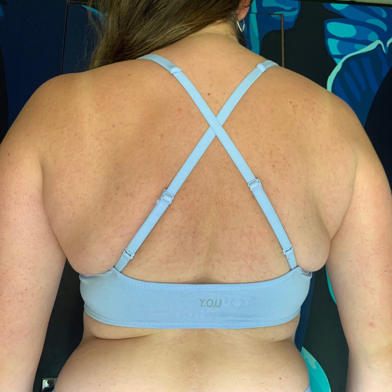 Women's organic cotton bralette in light blue