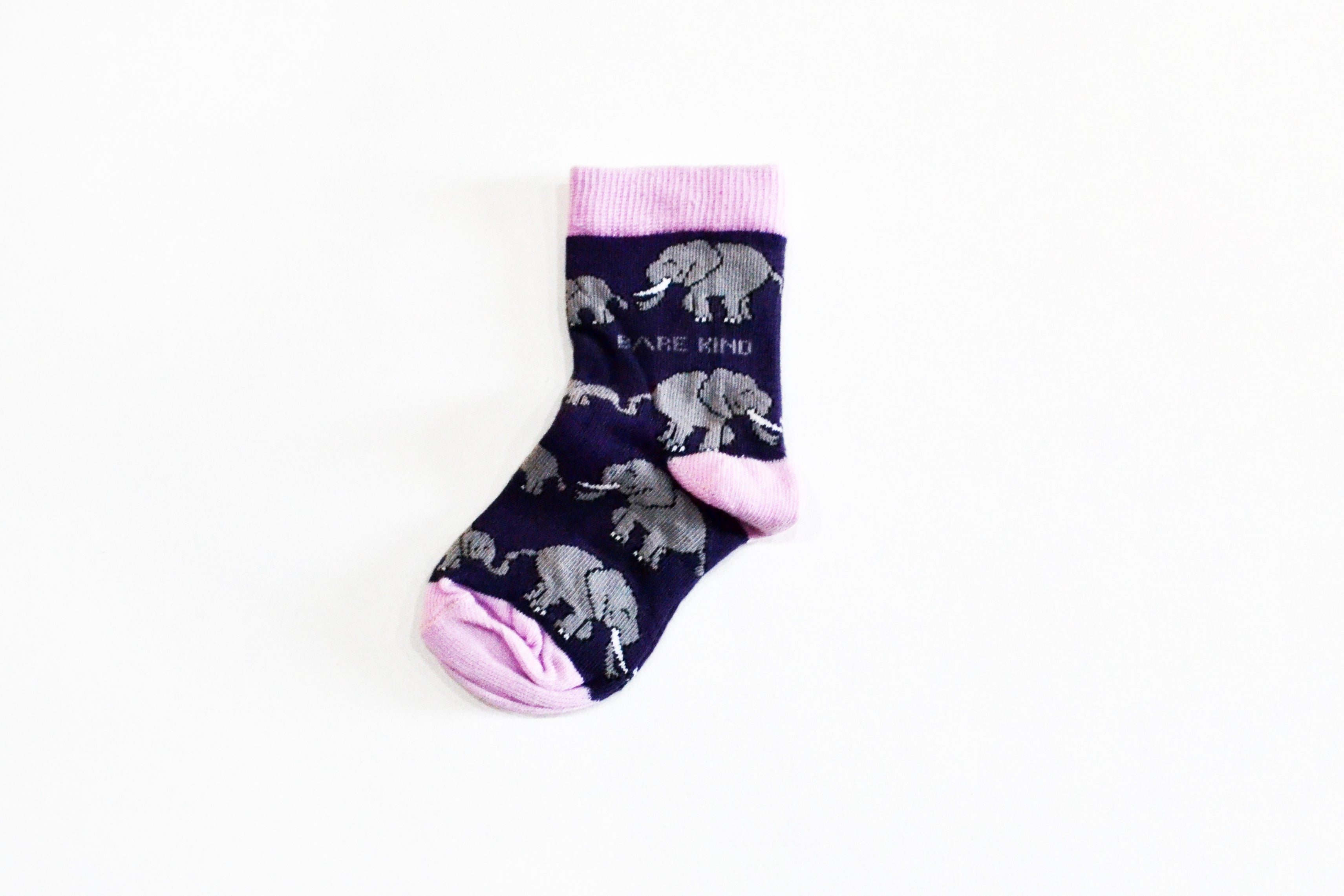 Bare Kind Bamboo Children's Socks - Save the Elephants