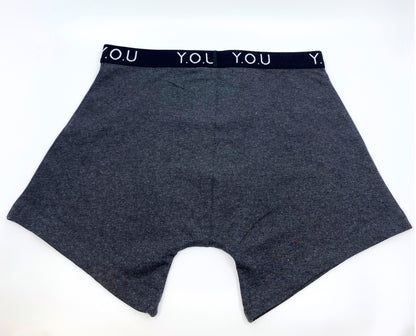 Men’s organic cotton mid-length trunks in dark grey (charcoal grey)