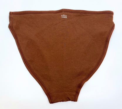 Women's organic cotton mid-rise bikini bottoms in chestnut