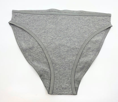 Women's organic cotton mid-rise bikini bottoms in light grey