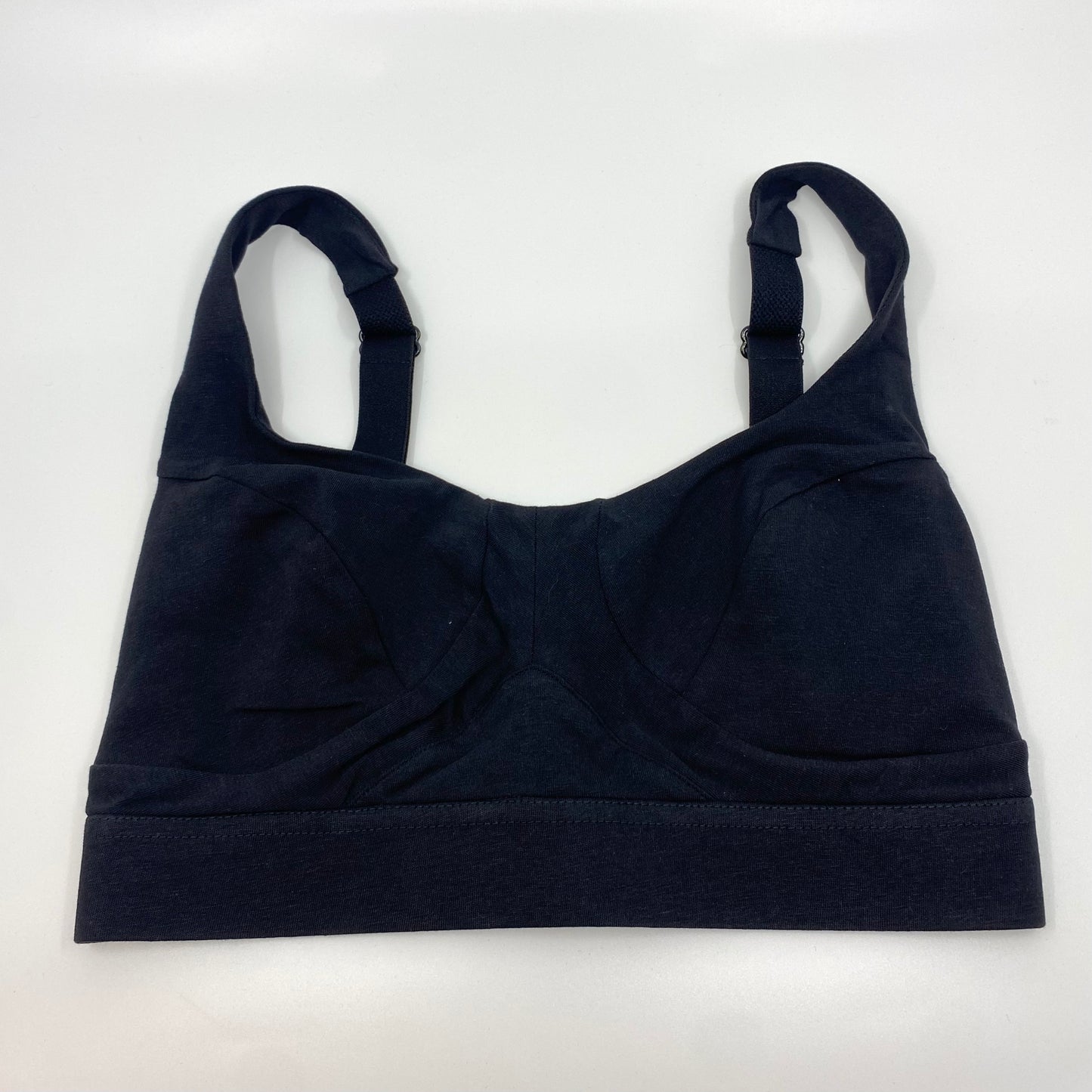 Women's organic cotton bra in black - more supportive style