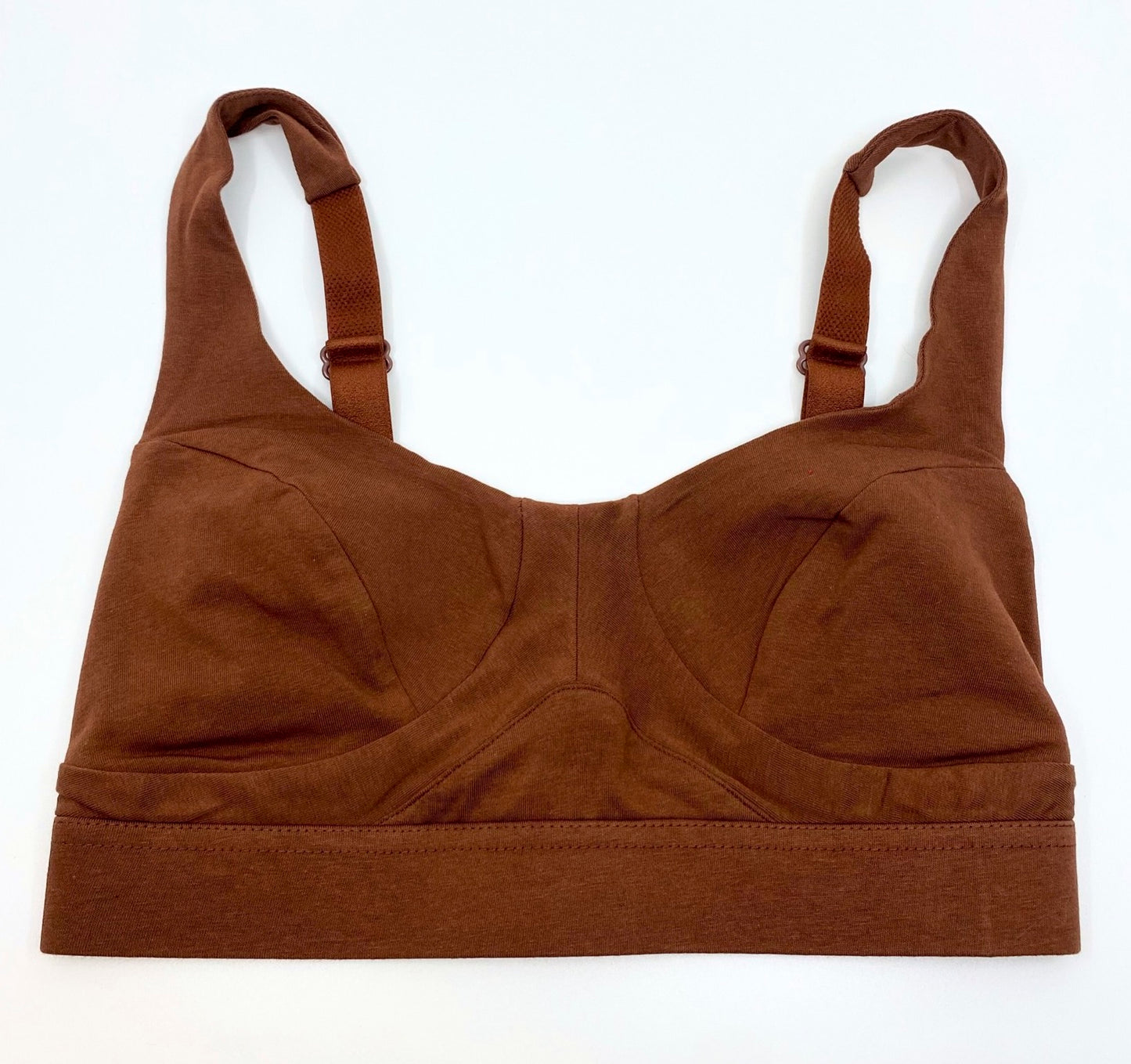 Women's organic cotton bra in chestnut - more supportive style