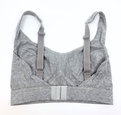 Women's organic cotton bra in light grey (heather grey) - more supportive style