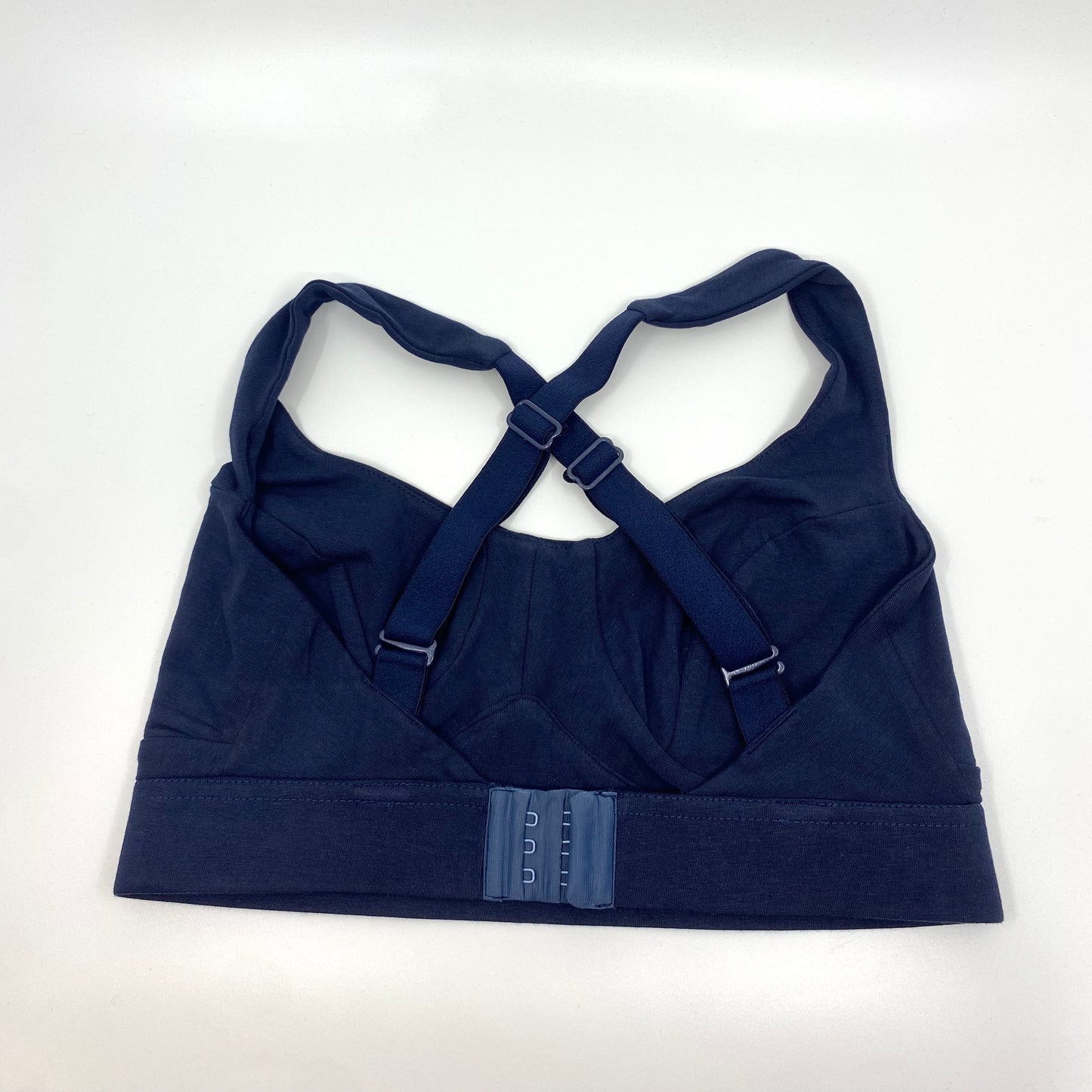 Women's organic cotton bra in navy blue - more supportive style