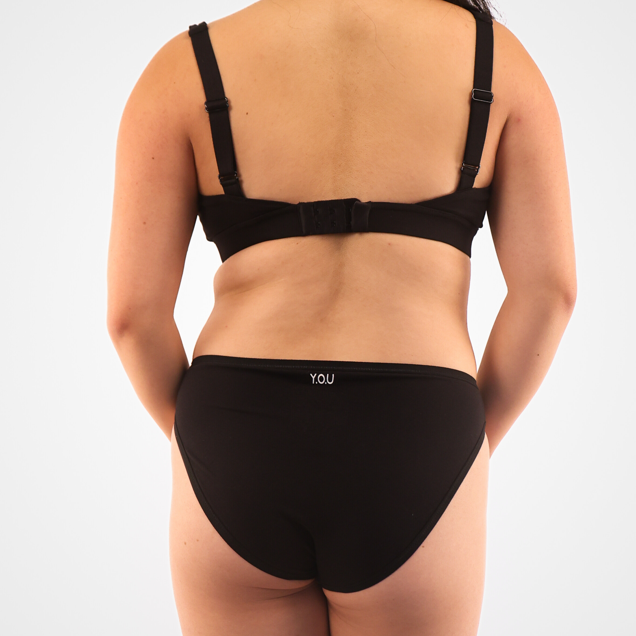 Women s organic cotton mid rise bikini bottoms in black