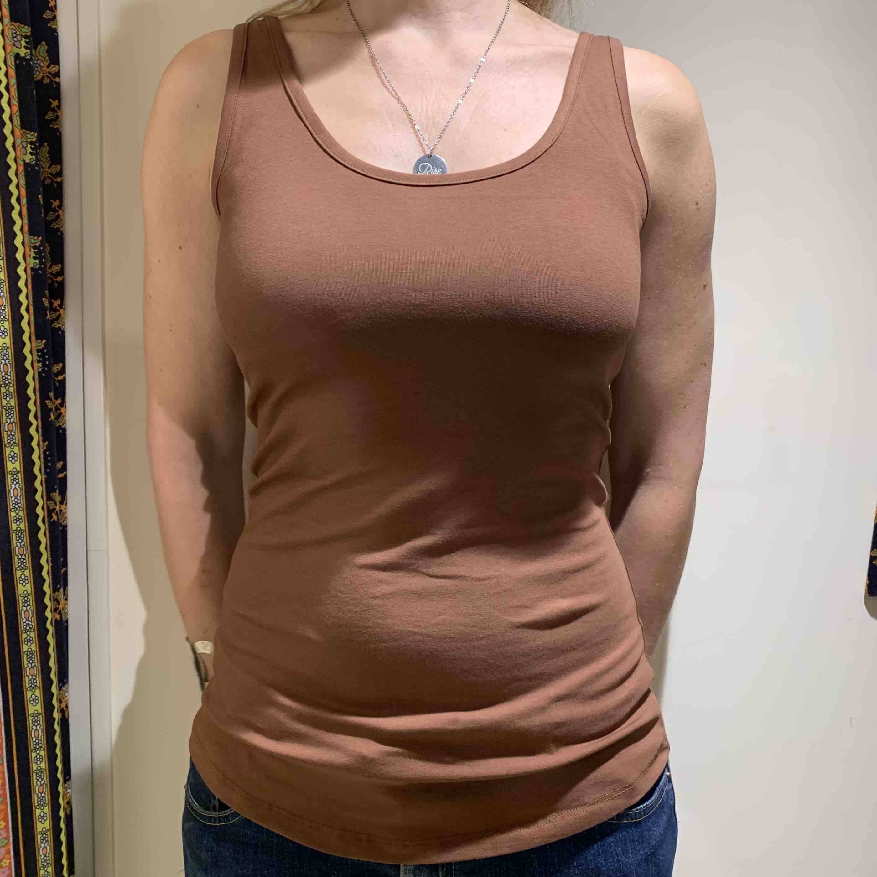 Organic cotton vest top in chestnut (mid nude) - Y.O.U Underwear