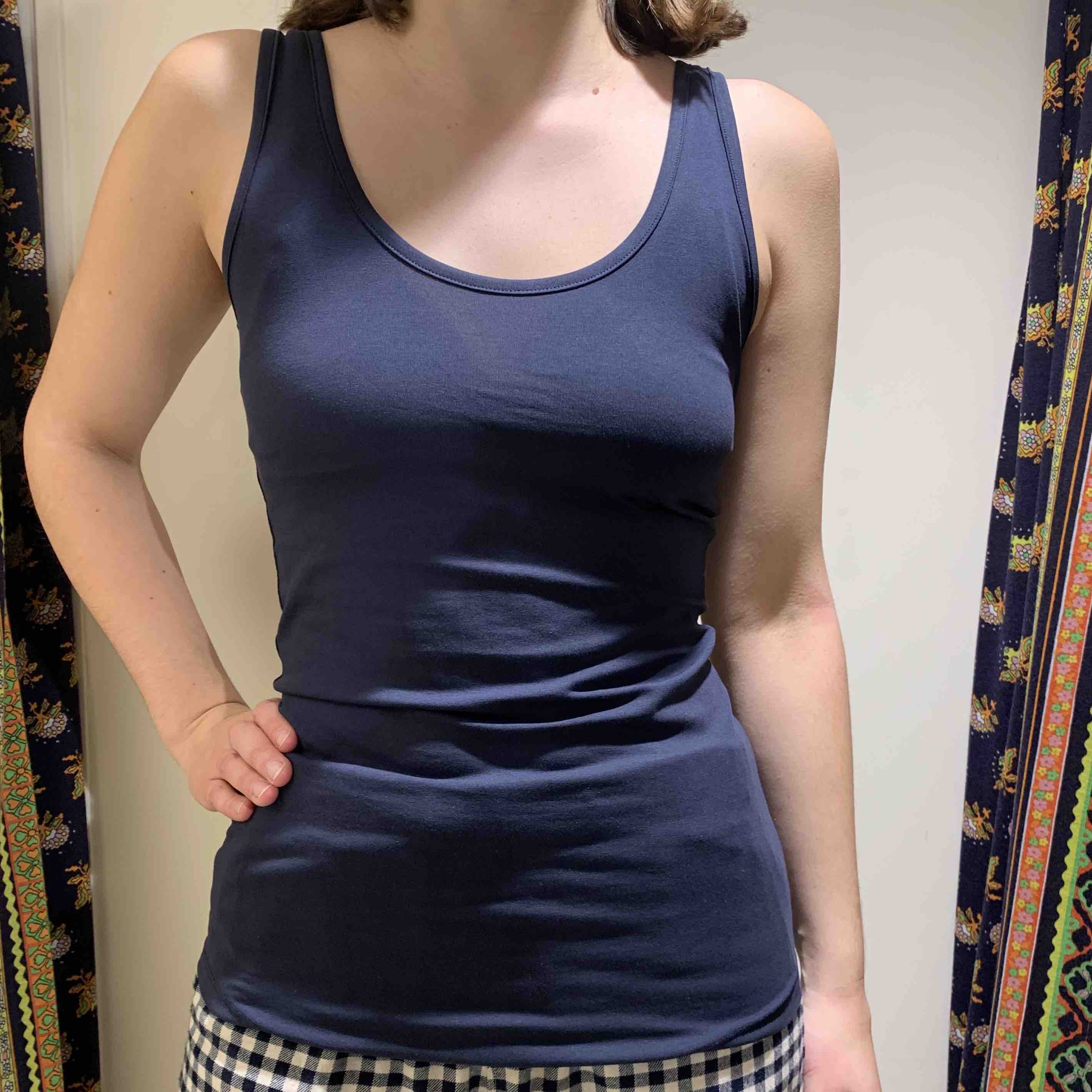 Organic cotton vest top in Navy Blue- Y.O.U Underwear