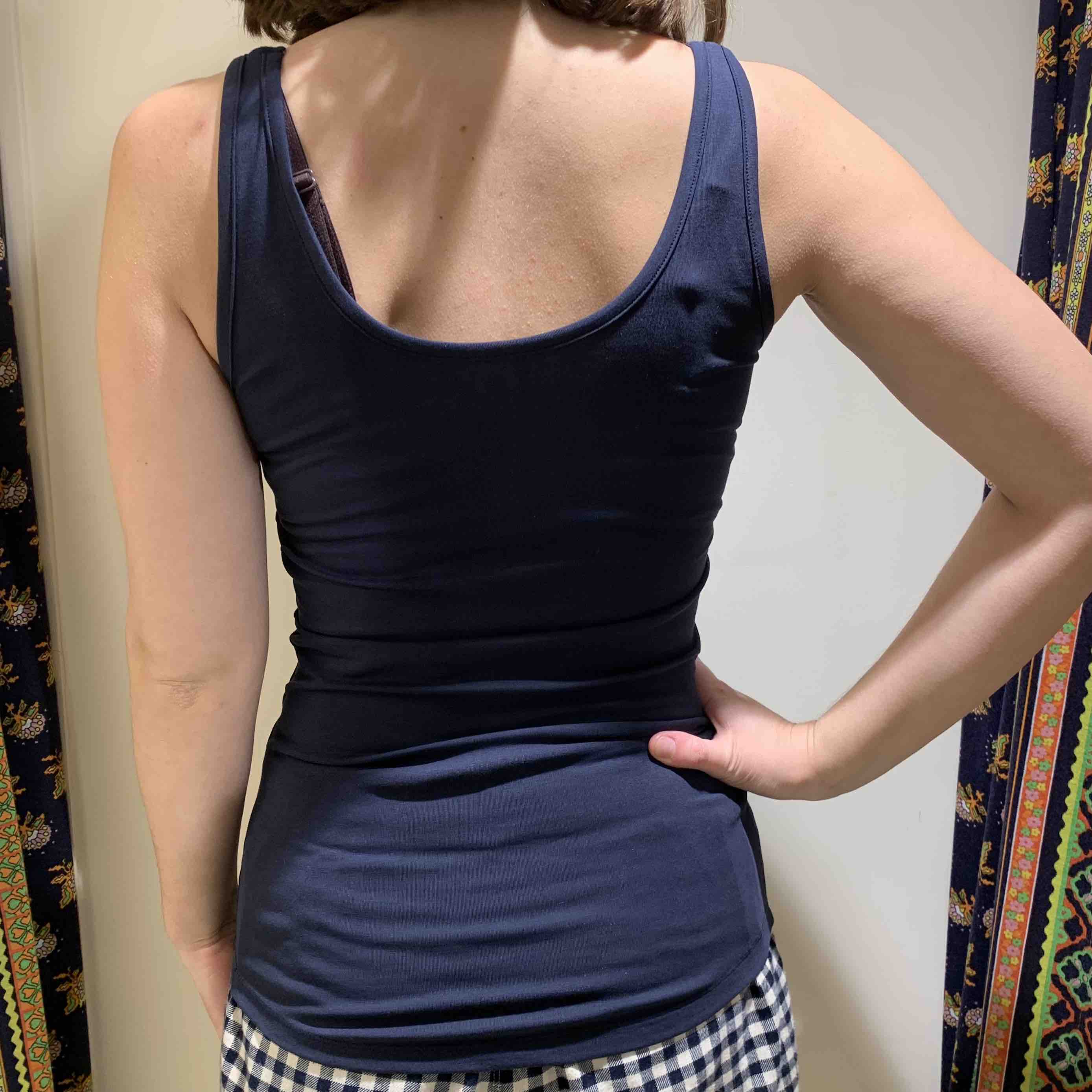 Organic cotton vest top in Navy Blue- Y.O.U Underwear