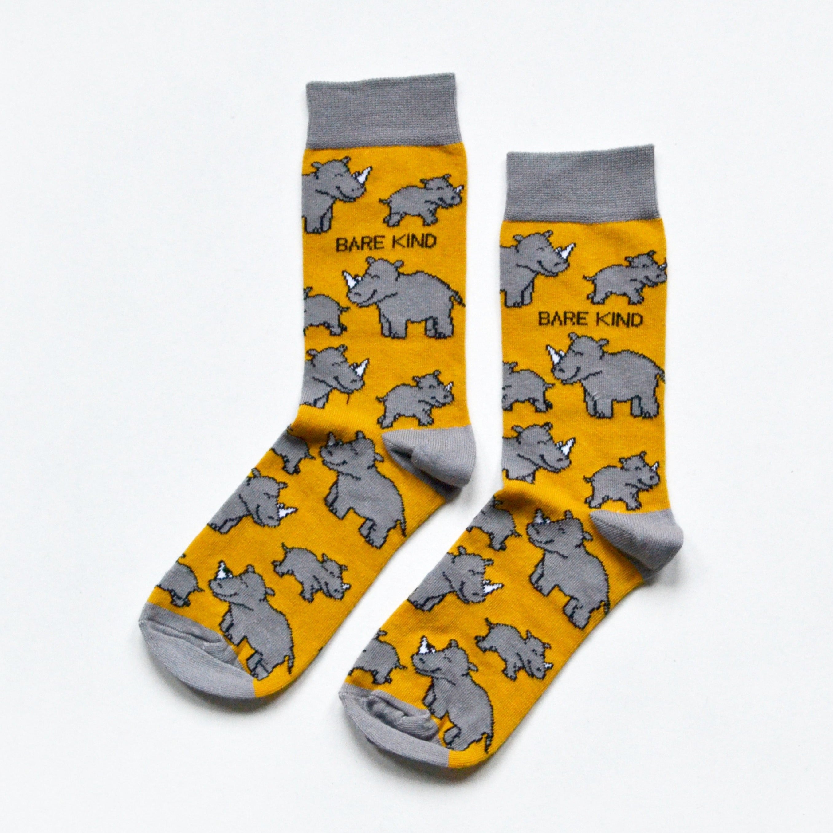 Bare Kind Bamboo Socks - Save the Rhinos