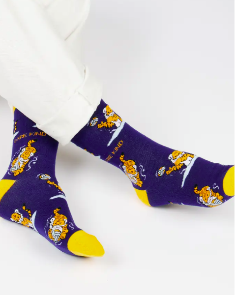Bare Kind Bamboo Socks - Save the Tiger (Blue)