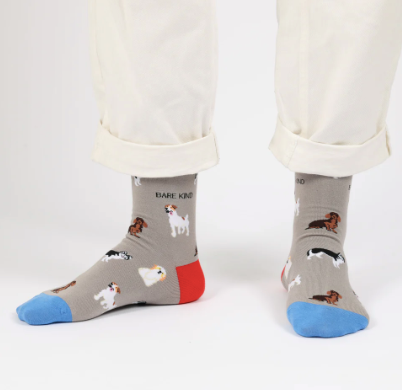 Bare Kind Bamboo Socks - Save the Dogs (grey)