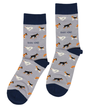 Bare Kind Bamboo Socks - Save the Dogs (Purple)