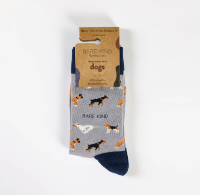 Bare Kind Bamboo Socks - Save the Dogs (Purple)