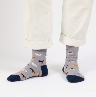Bare Kind Bamboo Socks - Save the Dogs (Purple)