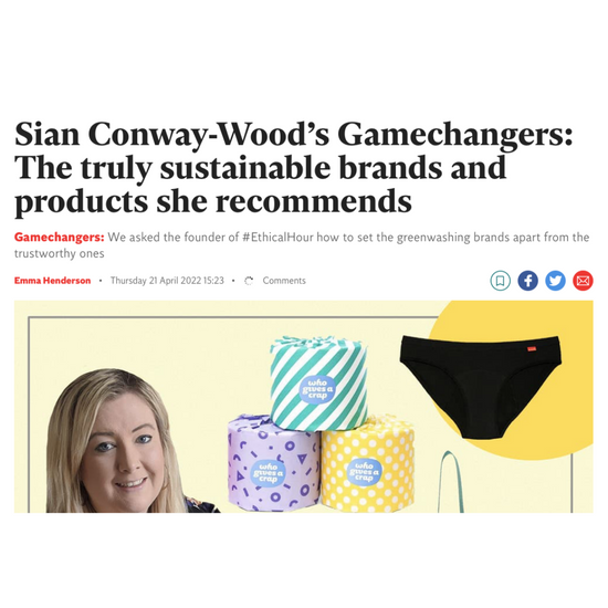 A screenshot of the Independent's Earth Day article about the products sian conway-wood recommend 
