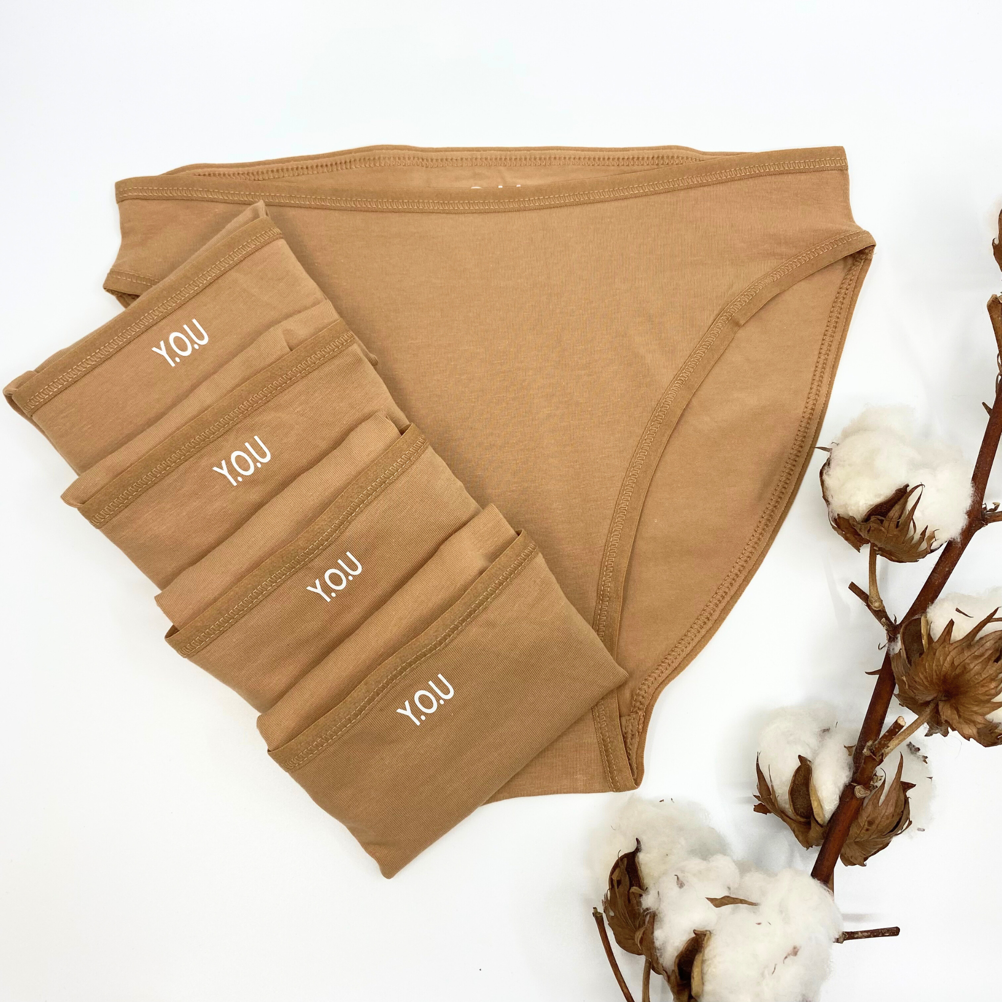 Women's organic cotton mid-rise bikini bottoms - pack of 5