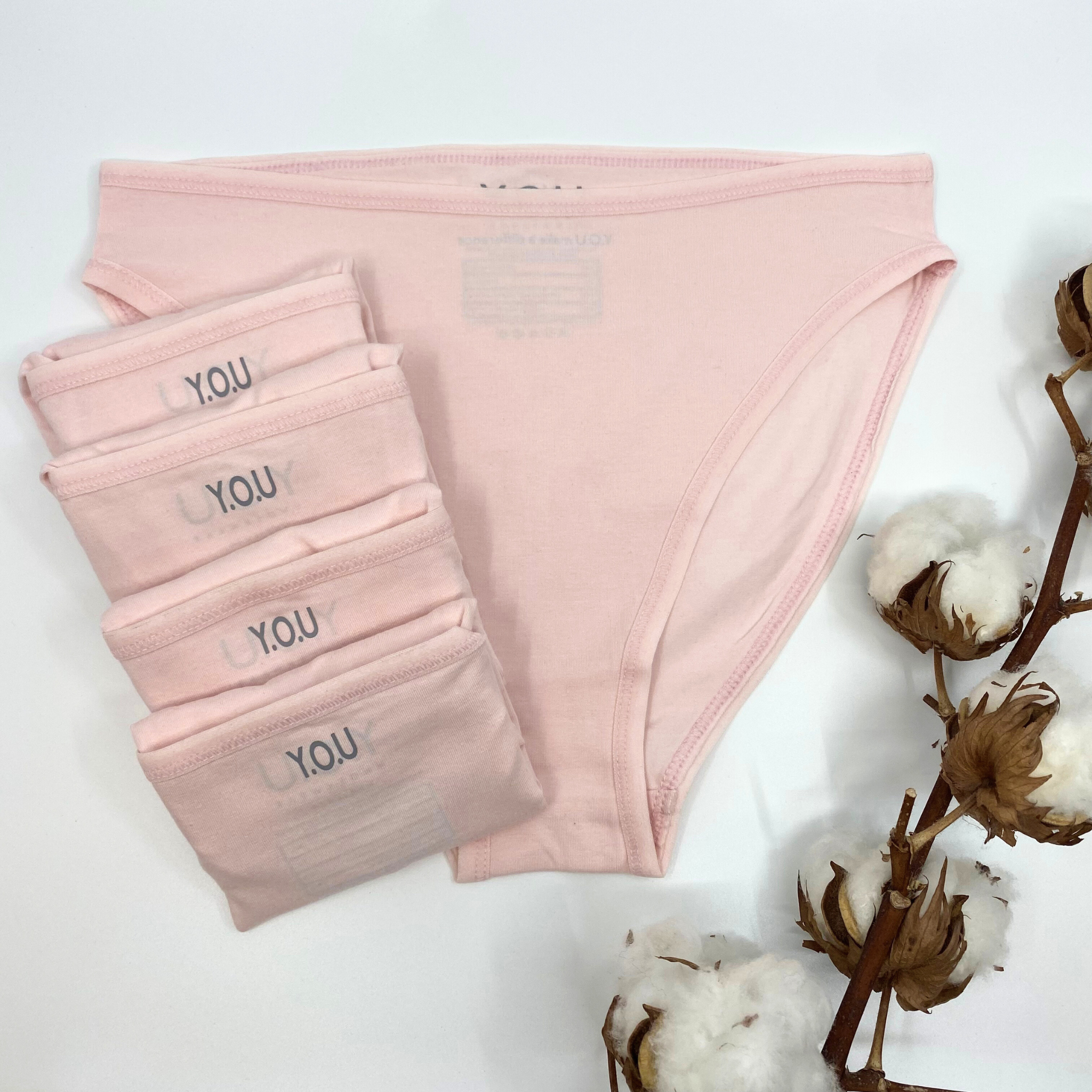 Women's organic cotton mid-rise bikini bottoms - pack of 5