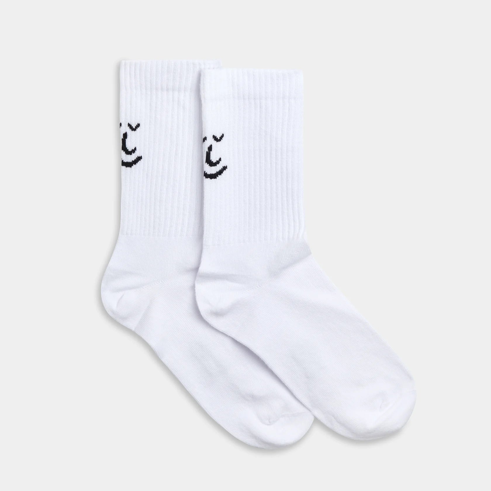 Leiho 'Sporty & Kind' White Ribbed Organic Cotton Socks
