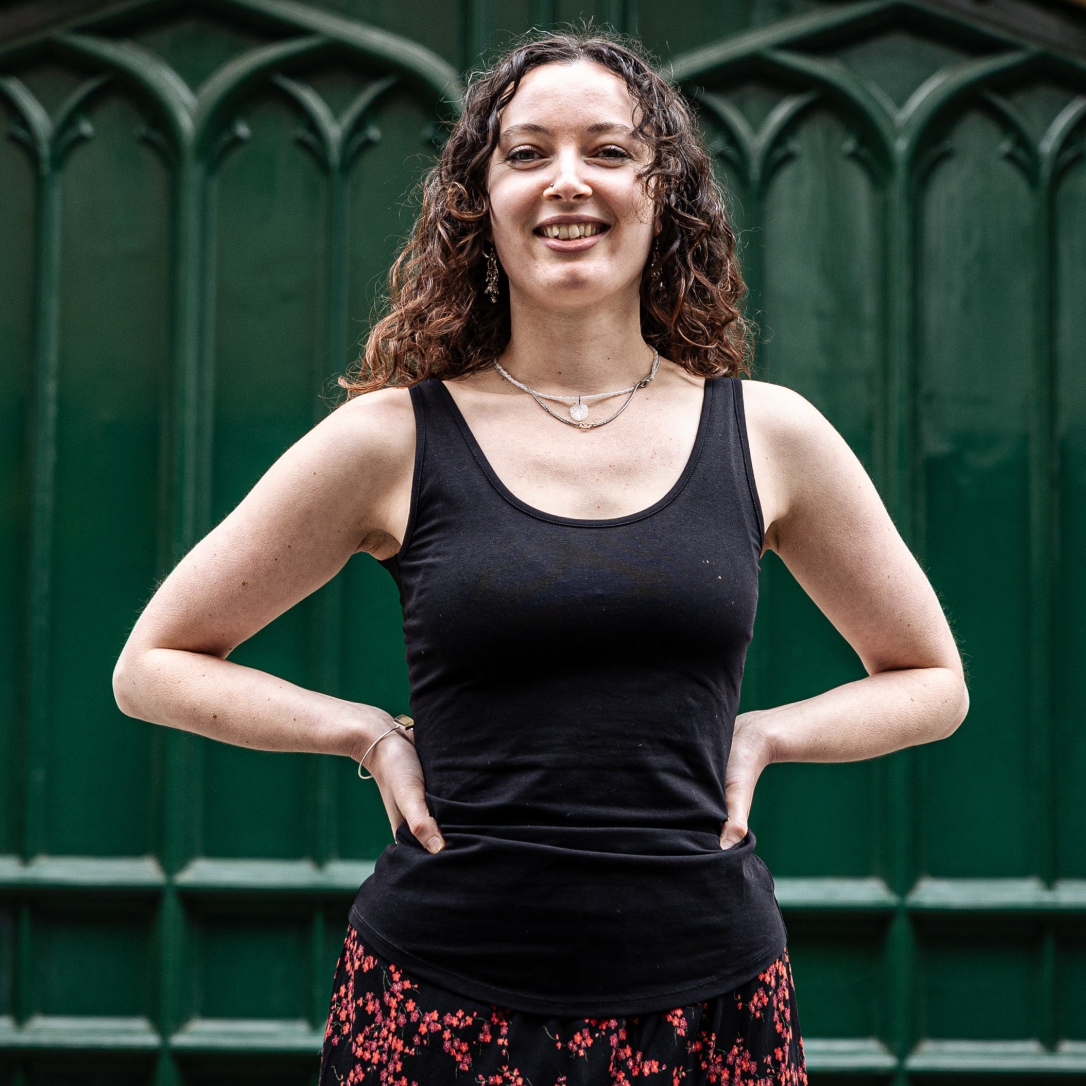 Organic cotton vest top - black