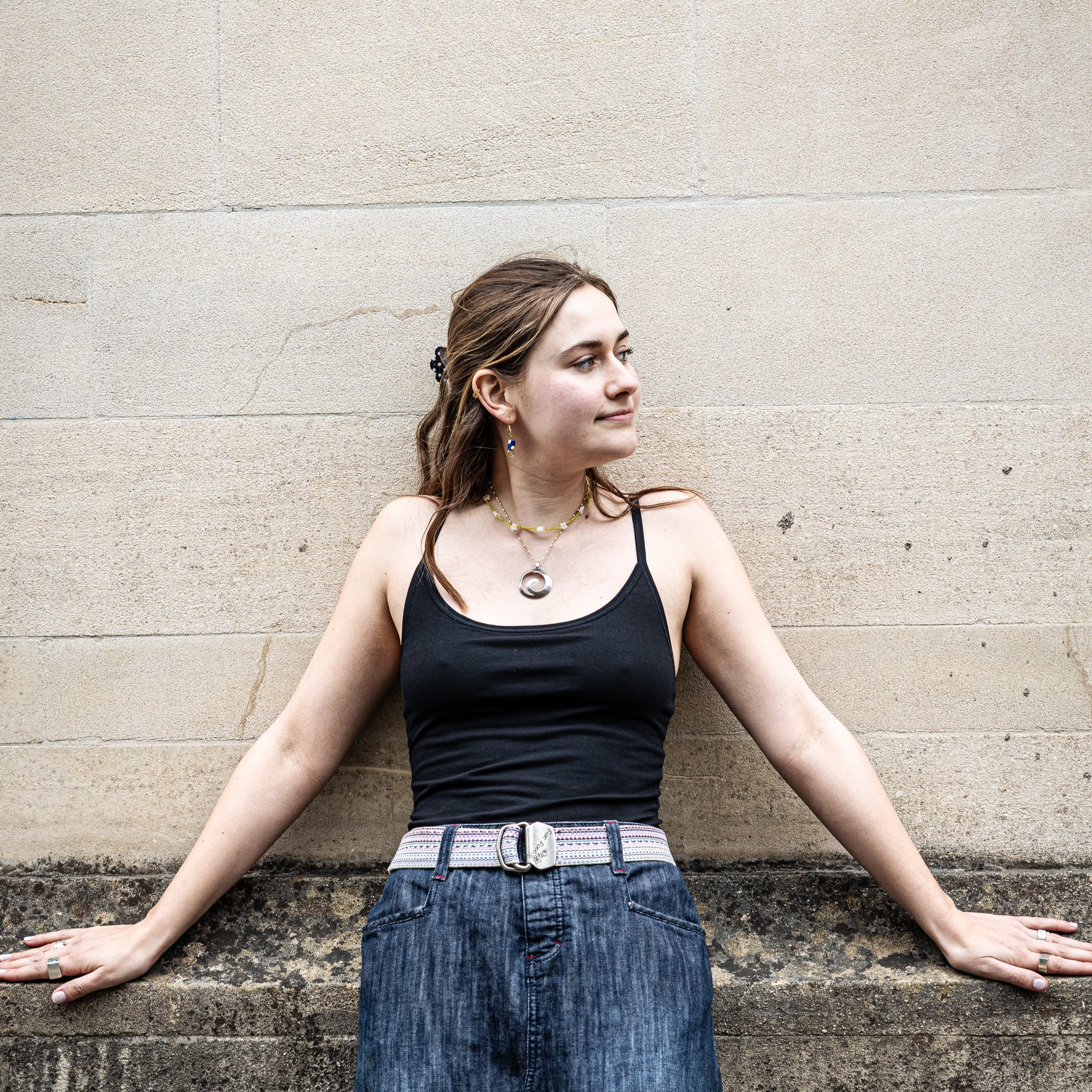 Organic cotton black camisole top