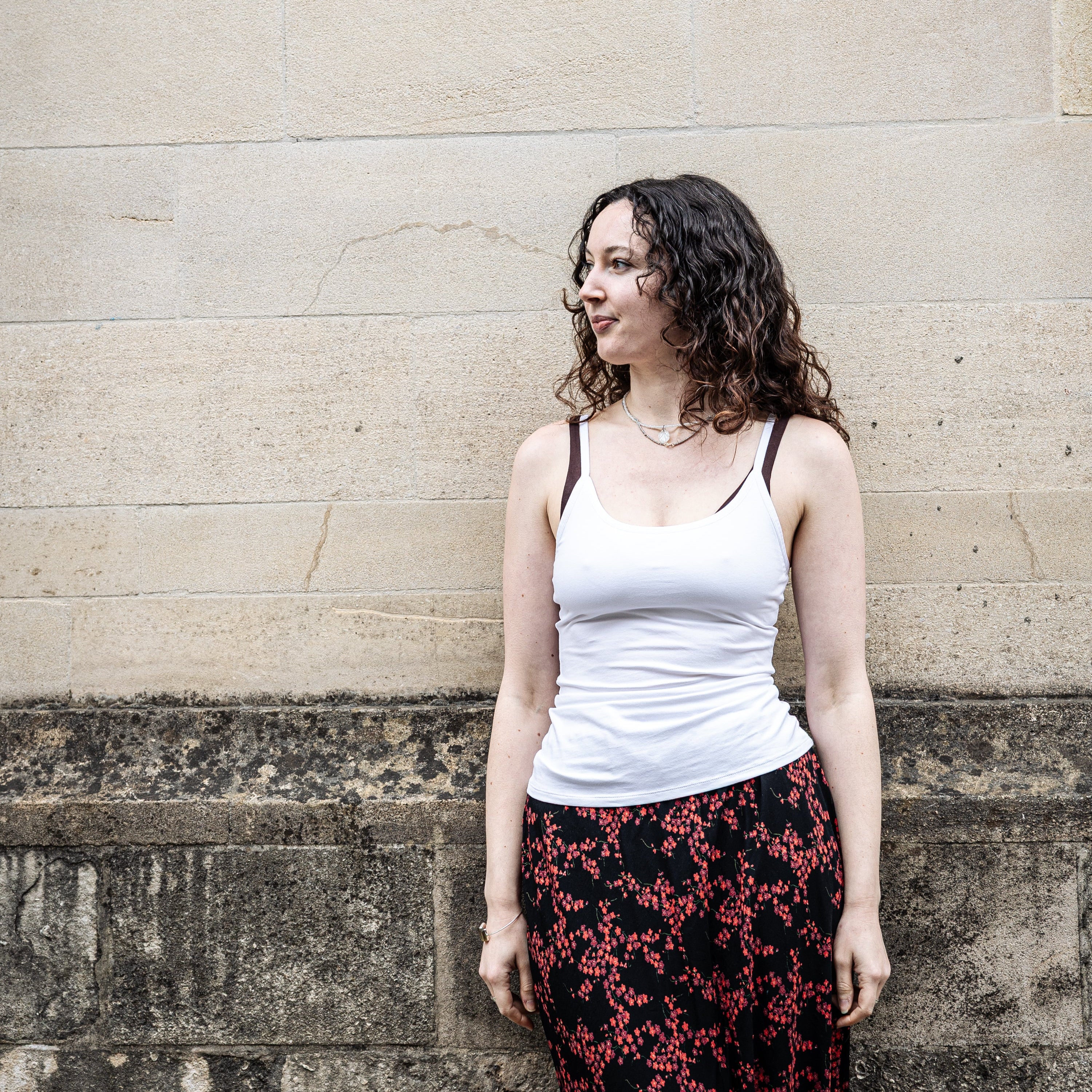 Organic cotton white camisole top